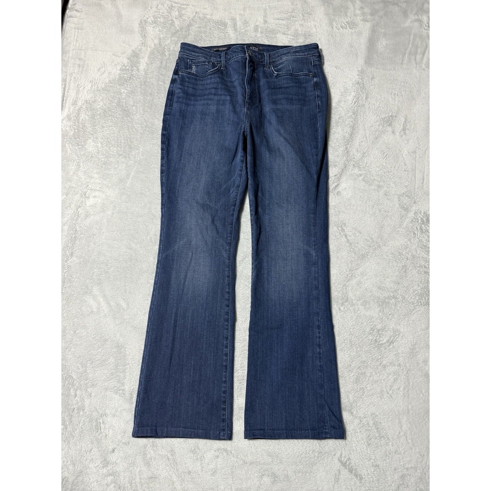 NYDJ Billie Mini Bootcut Jeans Women's 12 High Rise Blue Medium Wash Denim 31x28